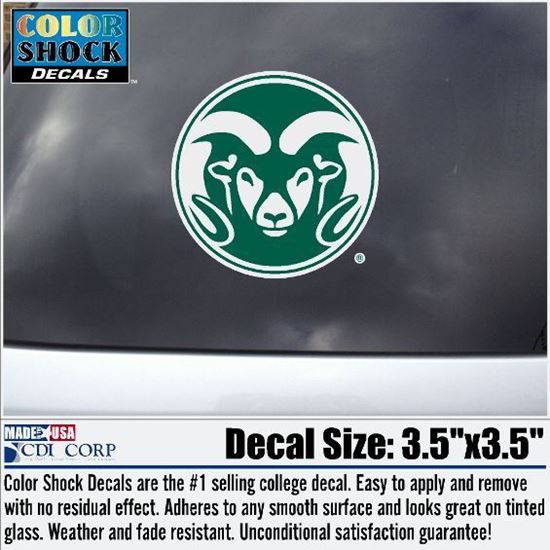 Small Green Colorado State University Ram Head Decal