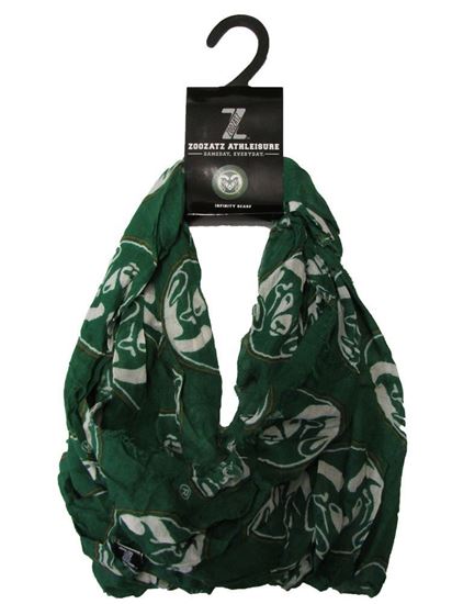 Picture of Green Colorado State Ram Head Infinity Scarf