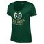 Picture of Green Distressed Colorado State Rams V-Neck Champion Tee