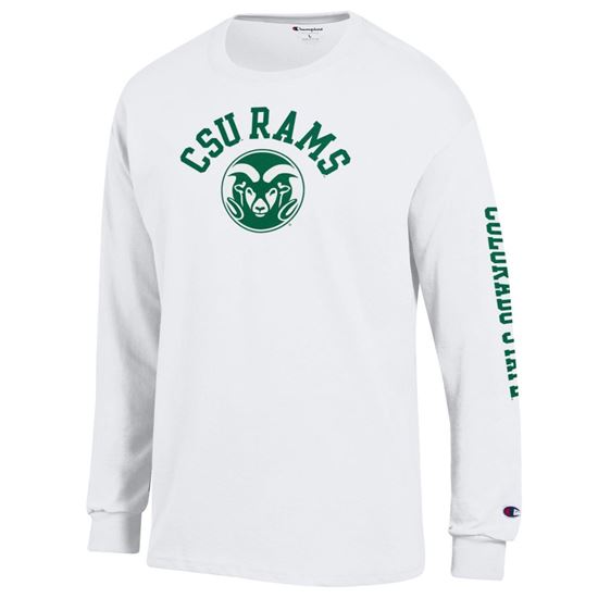 Picture of White Basic Long Sleeve Colorado State Rams Champion Tee