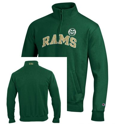 Dark Green Colorado State Rams 1/4 Zip Champion Sweatshirt