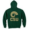 Green Full Zip Ram Horn Colorado State Champion Hoodie back