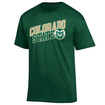 Green Slanted Colorado State University Champion Tee