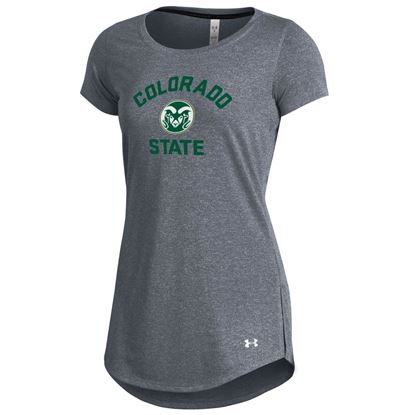 Grey Colorado State Ram Head Under Armour Tee